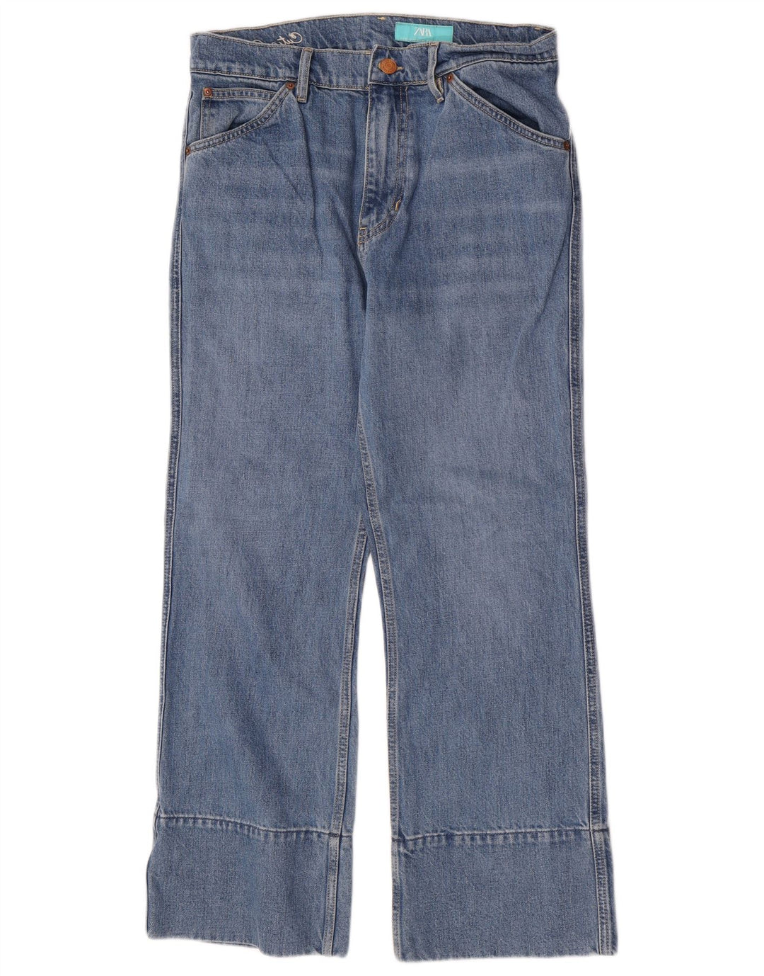 Zara Dame Løse Jeans EU 42 Large W32 L28 Blå Bomuld
