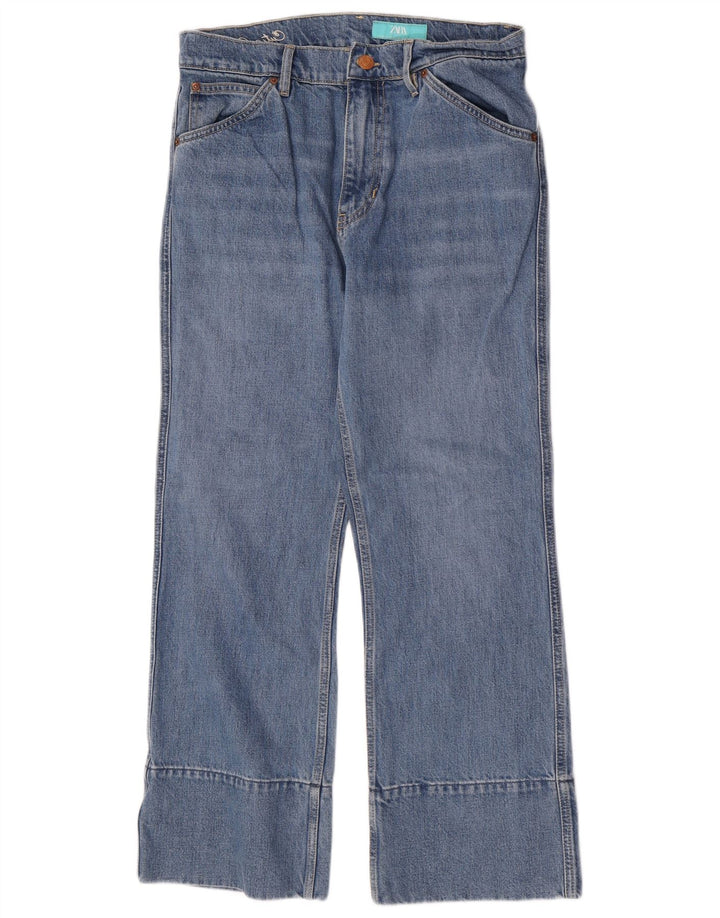 Zara Dame Løse Jeans EU 42 Large W32 L28 Blå Bomuld