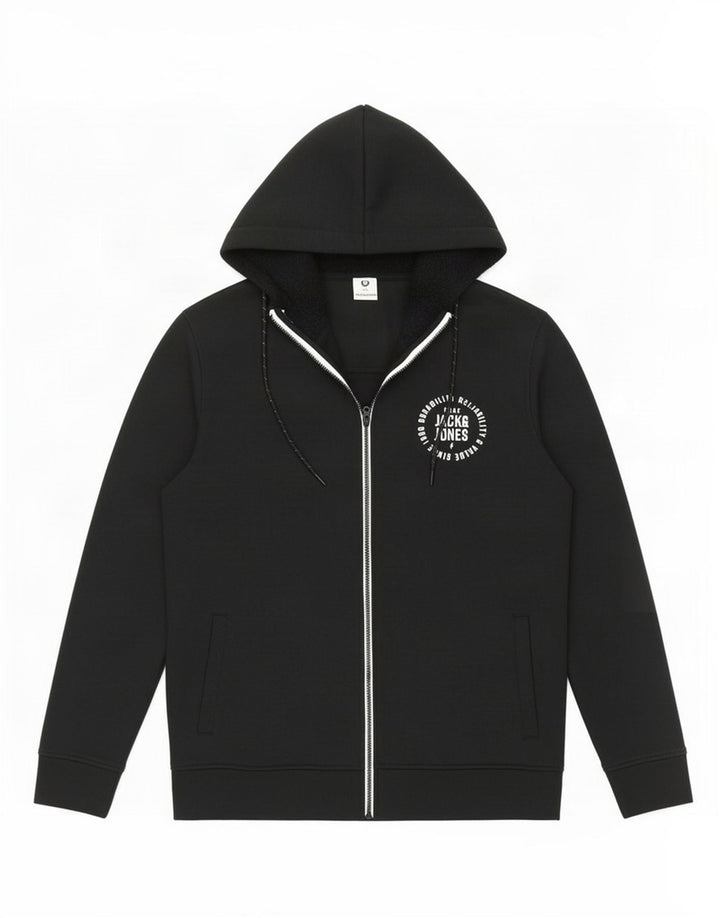 Jack & Jones Hættetrøje med lynlås til mænd XL sort polyester