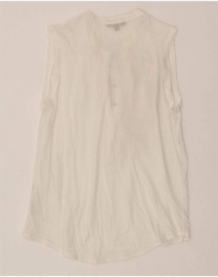 MASSIMO DUTTI Womens Sleeveless Blouse Top UK 10 Small White Viscose Vintage Massimo Dutti and Second-Hand Massimo Dutti from Messina Hembry 