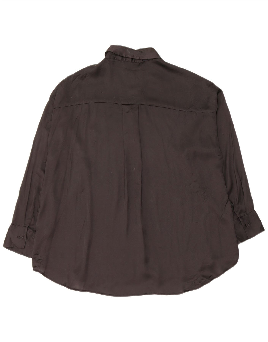Zara Oversized skjortebluse til kvinder UK 10 Lille sort polyester