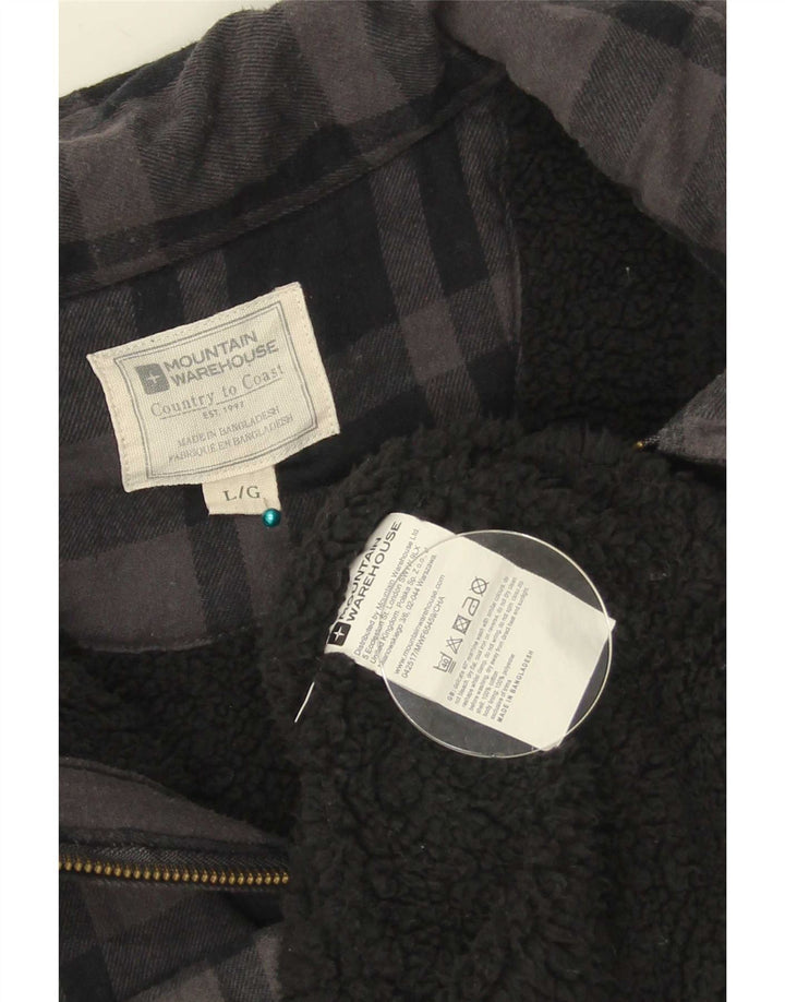 Mountain Warehouse Herre skovhugger flannel skjorte stor grå ternet bomuld