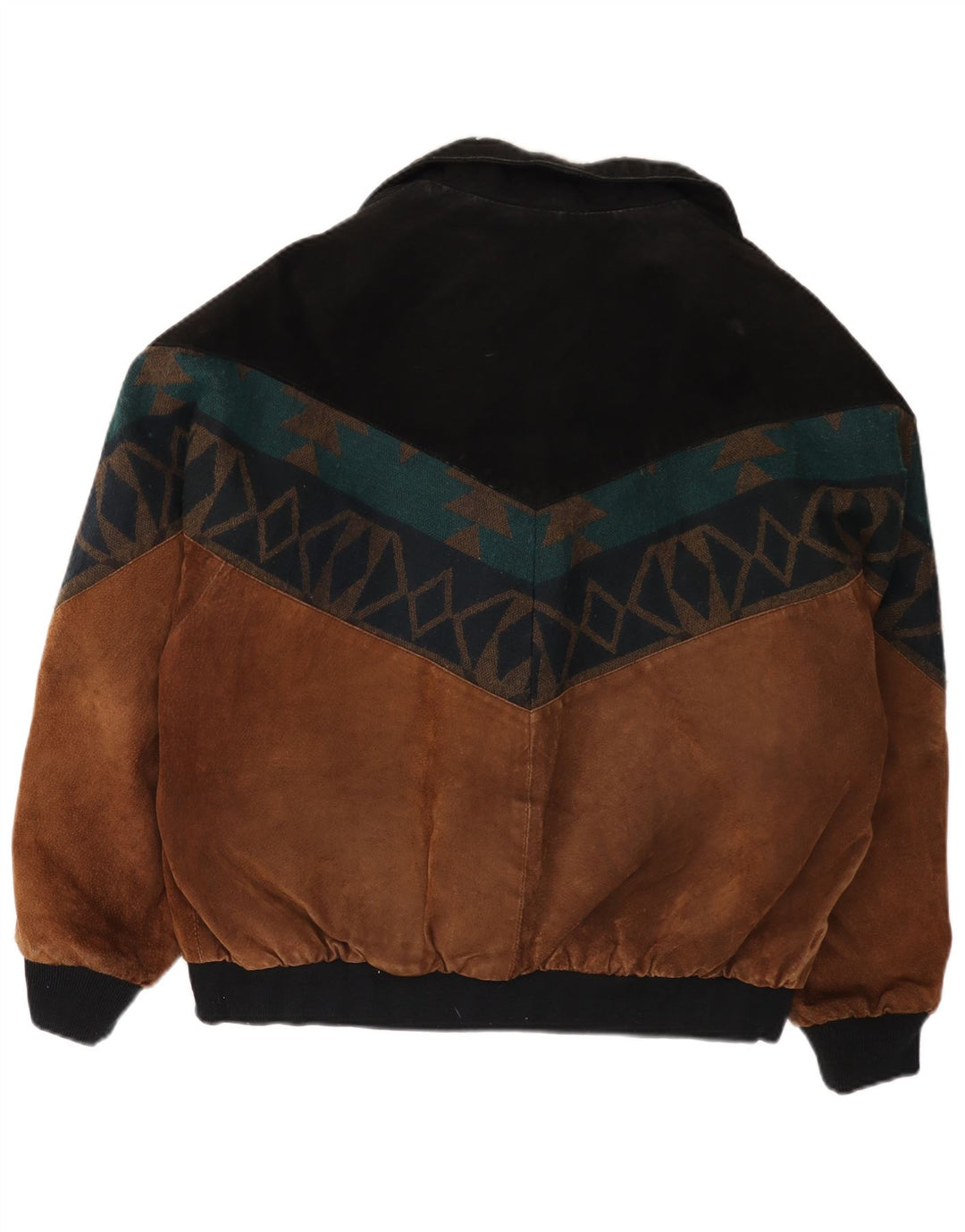 VINTAGE Herre ruskindsjakke UK 42 XL Brun Colourblock Læder