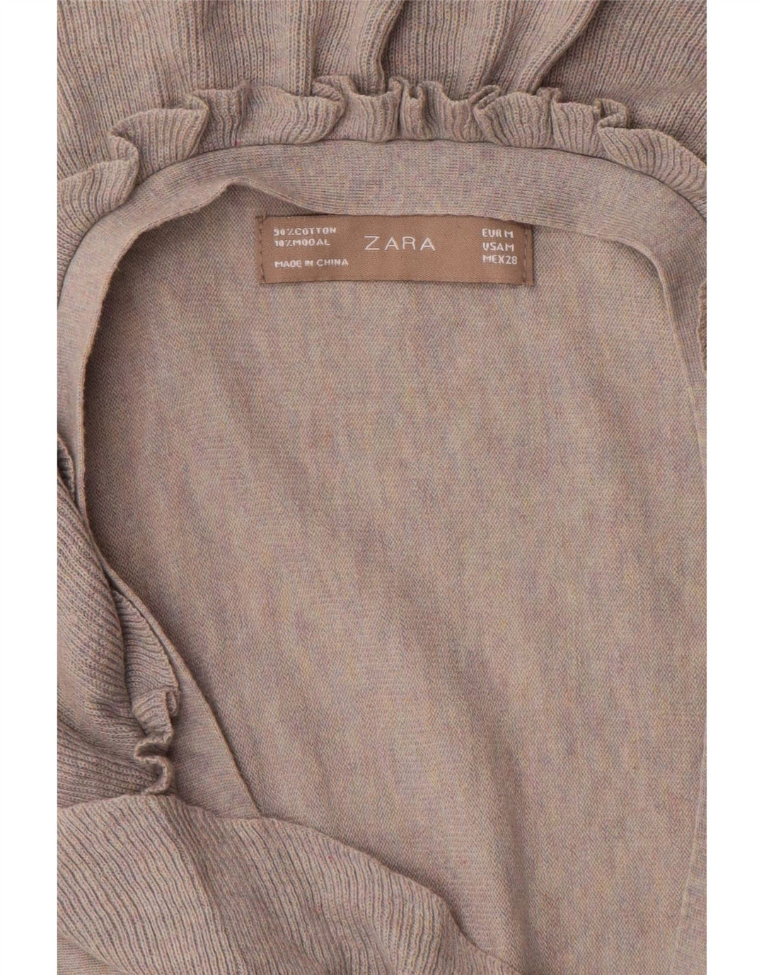 Zara Womens Oversized Flæse Cardigan Top UK 14 Medium Grey