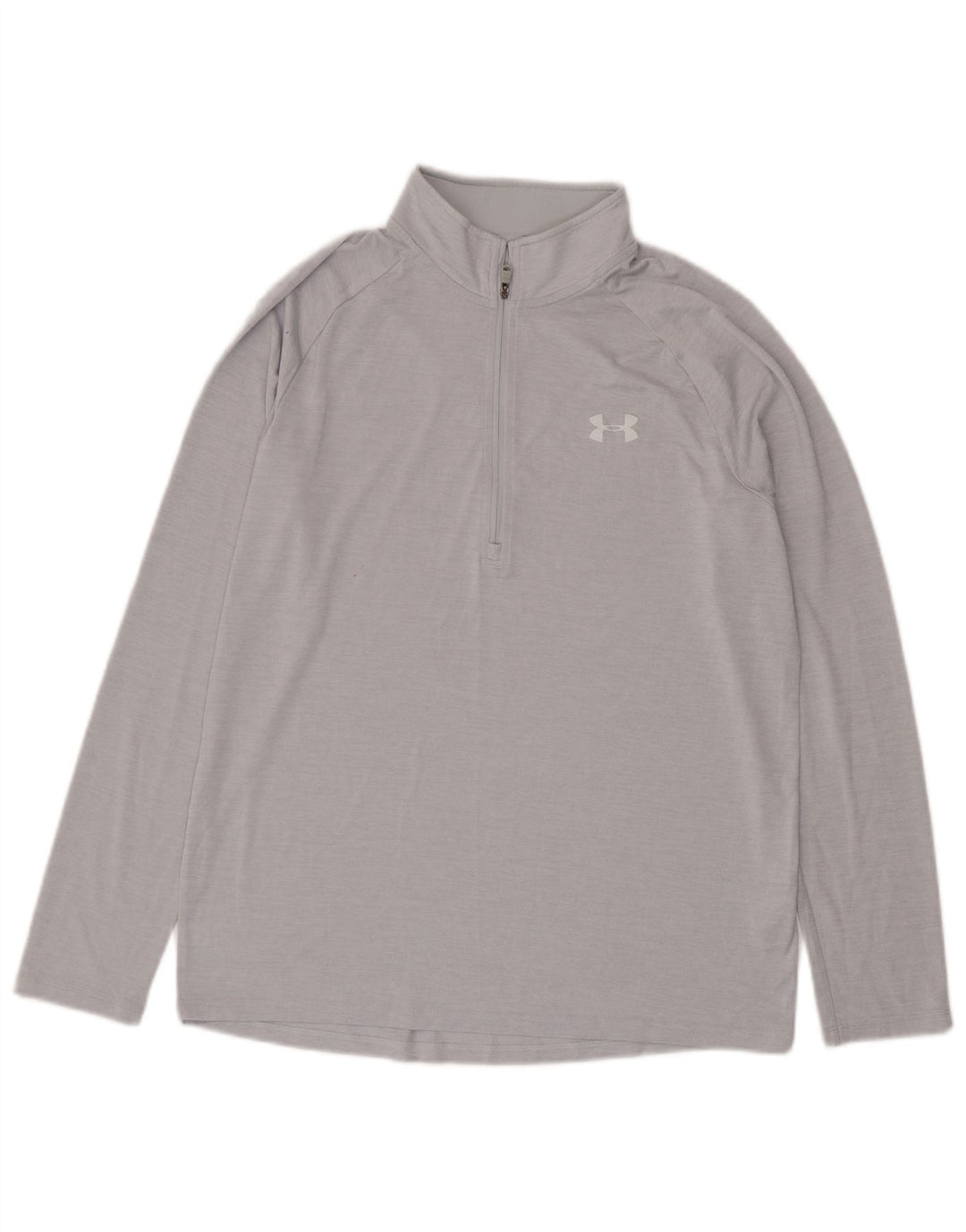 Under Armour Herre Zip Neck Pullover Træningsdragt Top Medium Grå Polyester