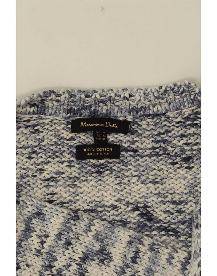 Massimo Dutti Dame V-hals sweater UK 10 Small Blue Flecked