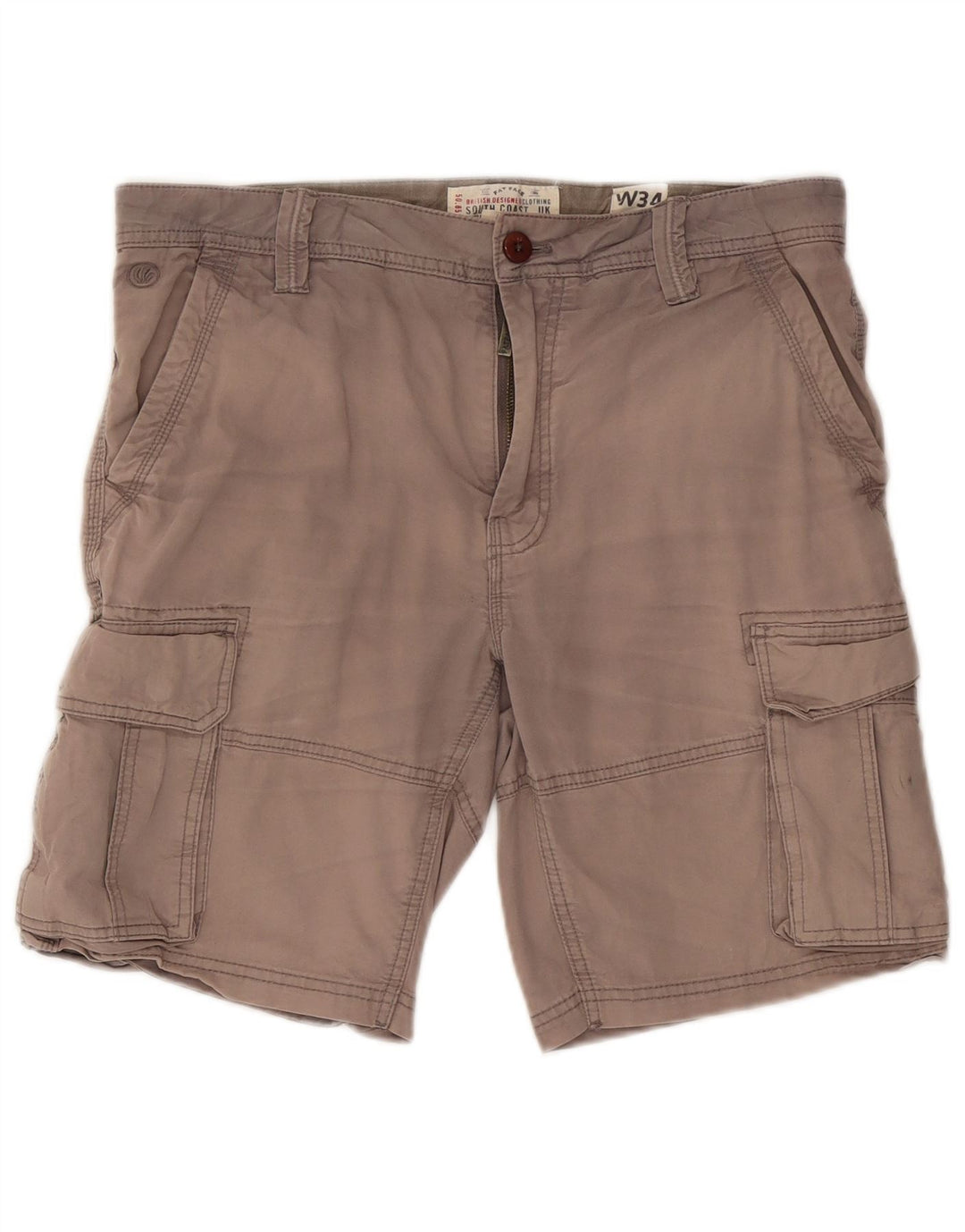 Fat Face Herre Cargo Shorts W34 Stor Grå Bomuld