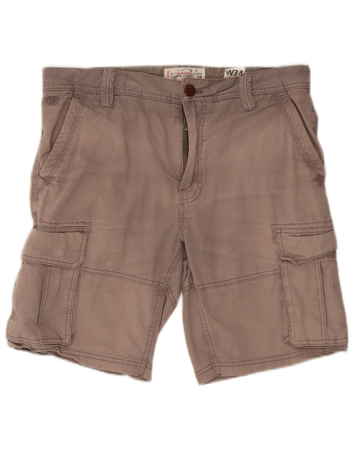 Fat Face Herre Cargo Shorts W34 Stor Grå Bomuld