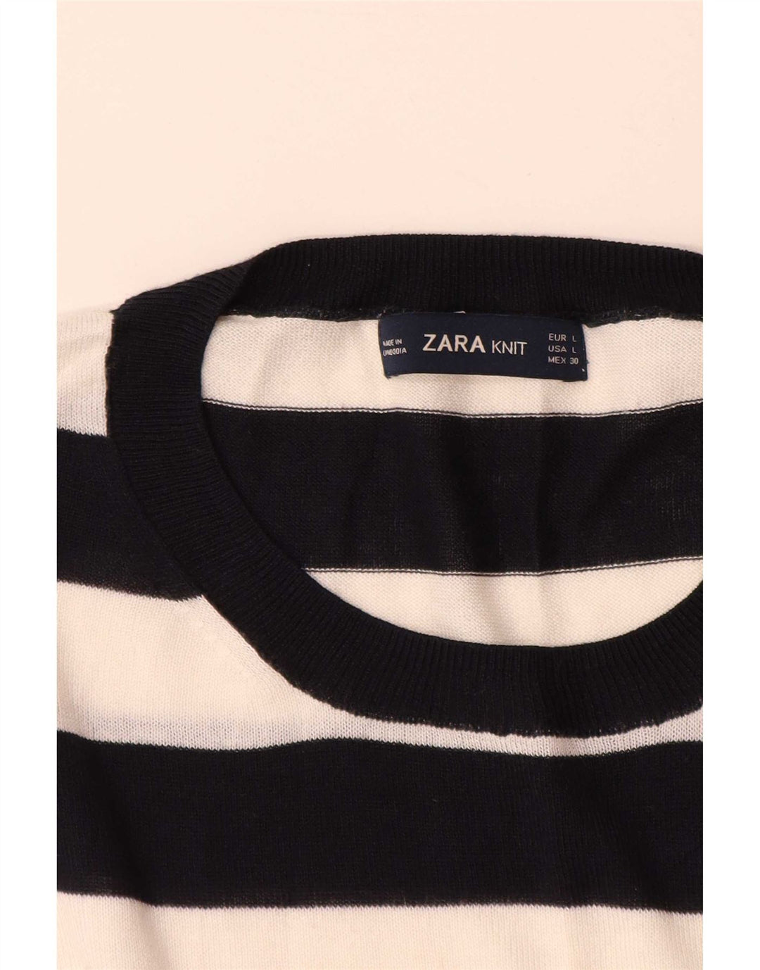 Zara Dame Jumper Sweater UK 16 Stor Flerfarvet Stribet