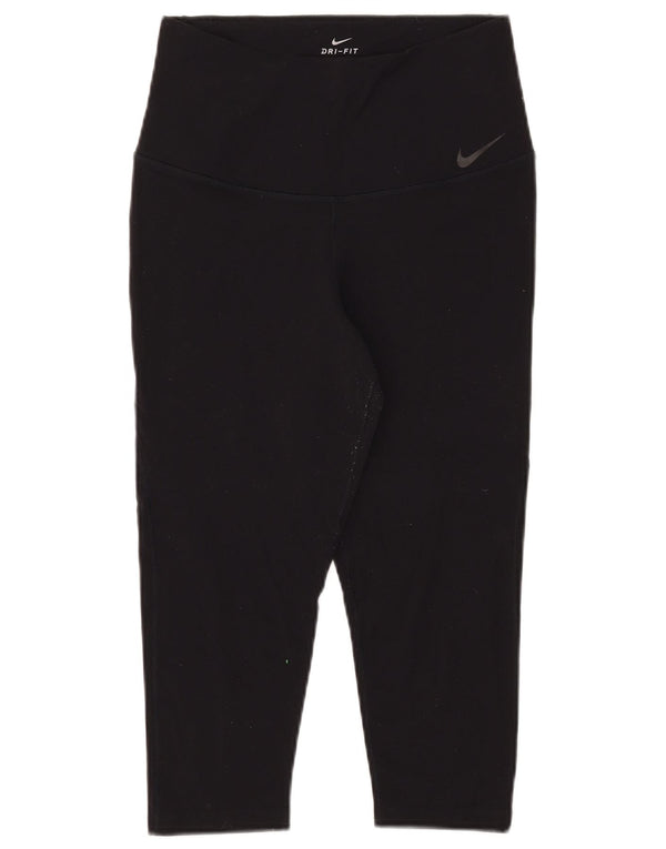 Nike Dame Dri Fit Capri Leggings UK 14 Stor sort nylon
