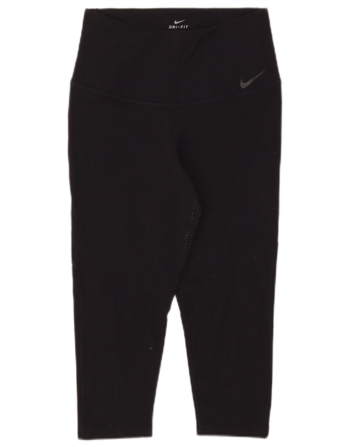 Nike Dame Dri Fit Capri Leggings UK 14 Stor sort nylon