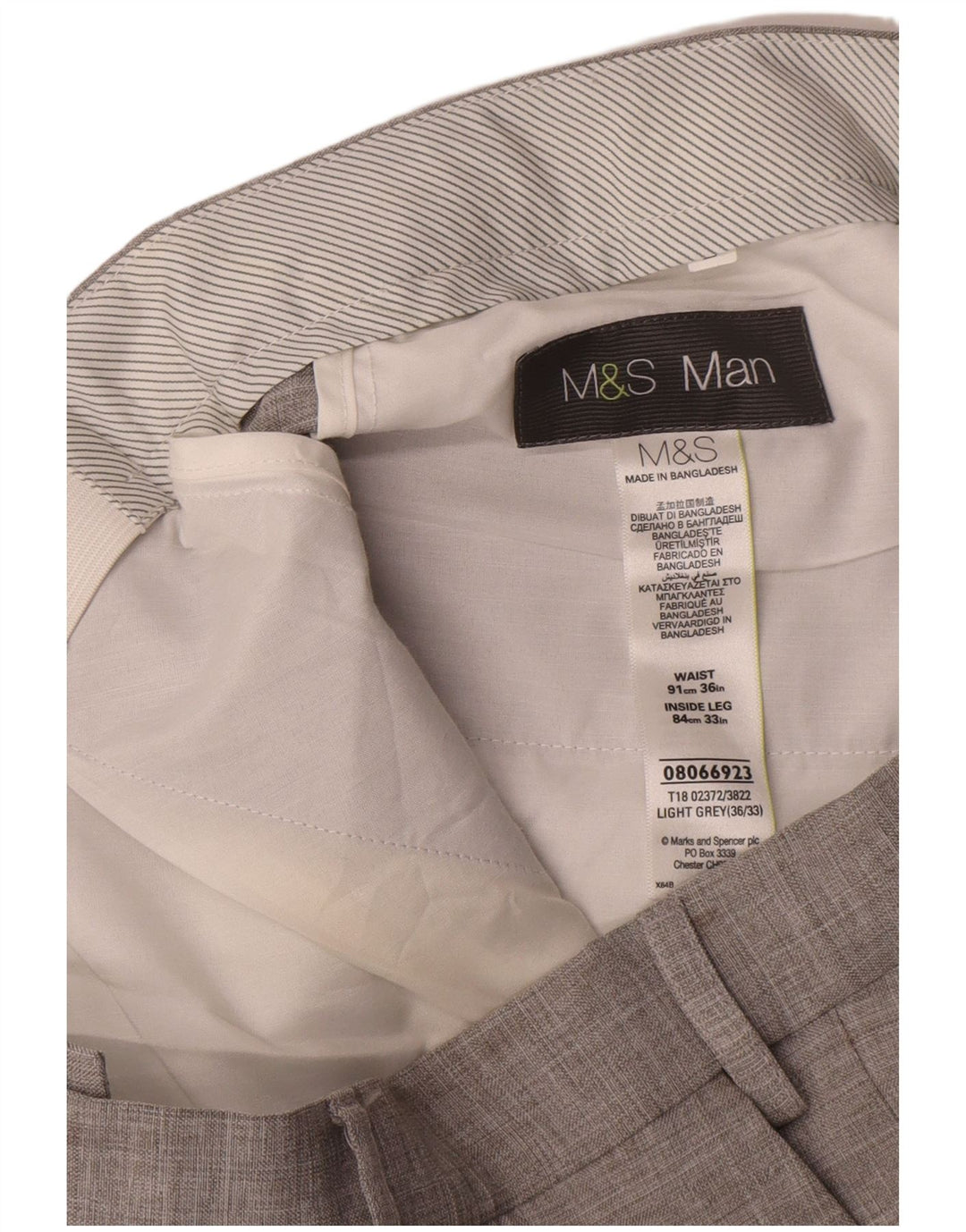 Marks & Spencer Straight Suit Bukser til mænd W36 L33 Grå polyester