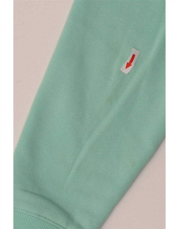 Dkny Womens Crop Oversized Sweatshirt Jumper UK 10 Lille turkis bomuld