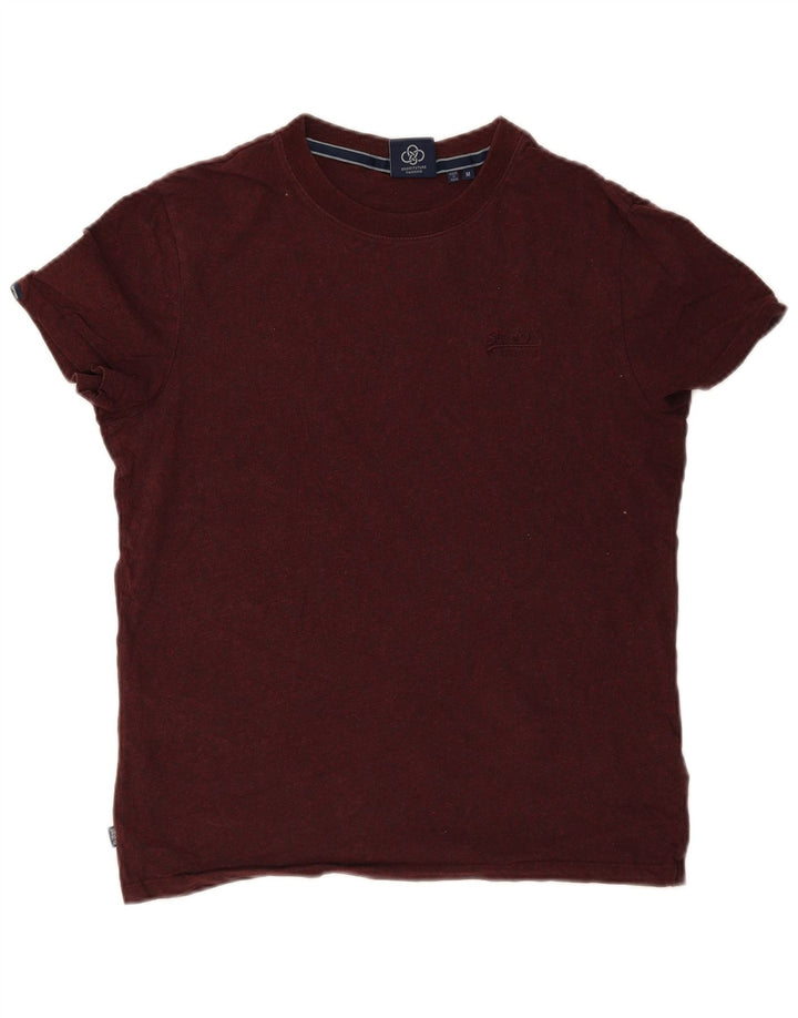 Superdry T-shirt top til mænd Medium Bourgogne Flecked Bomuld