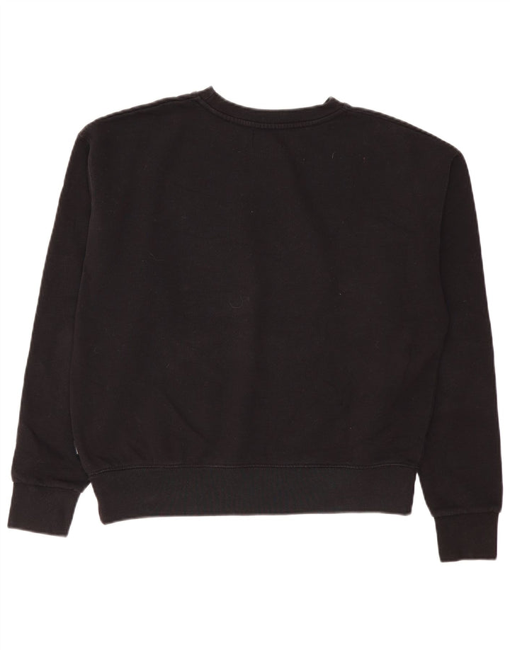 Converse Womens Oversized Crop Graphic Sweatshirt Jumper UK 10 Small Black