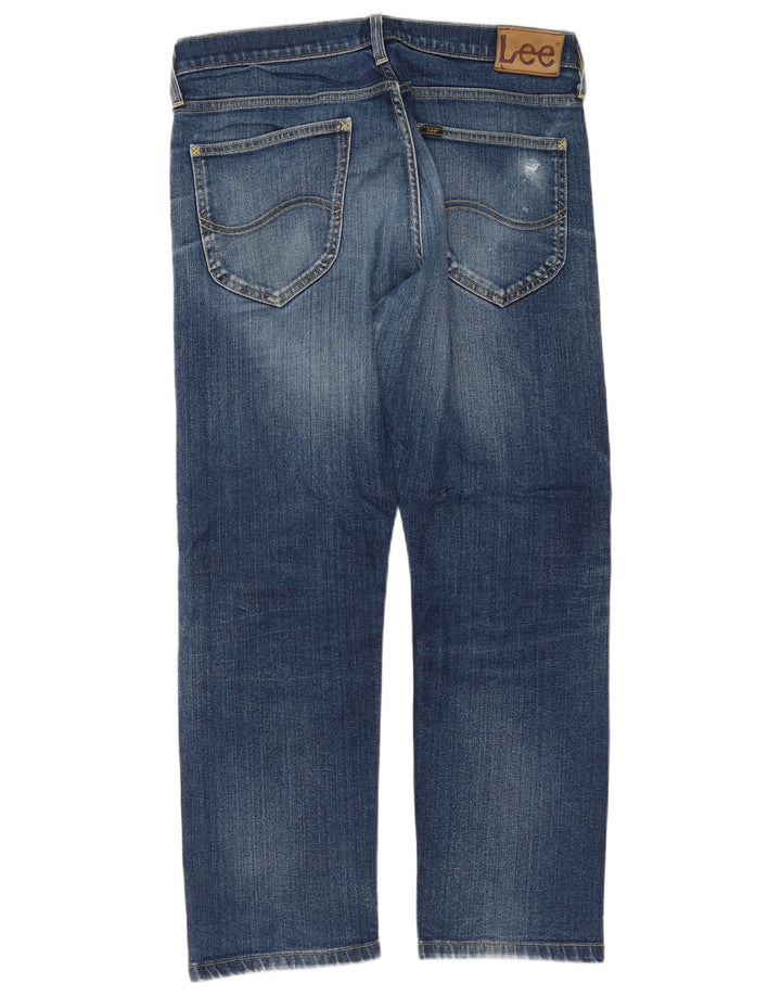 Lee Herre Blake Straight Jeans W34 L28 Blå Bomuld