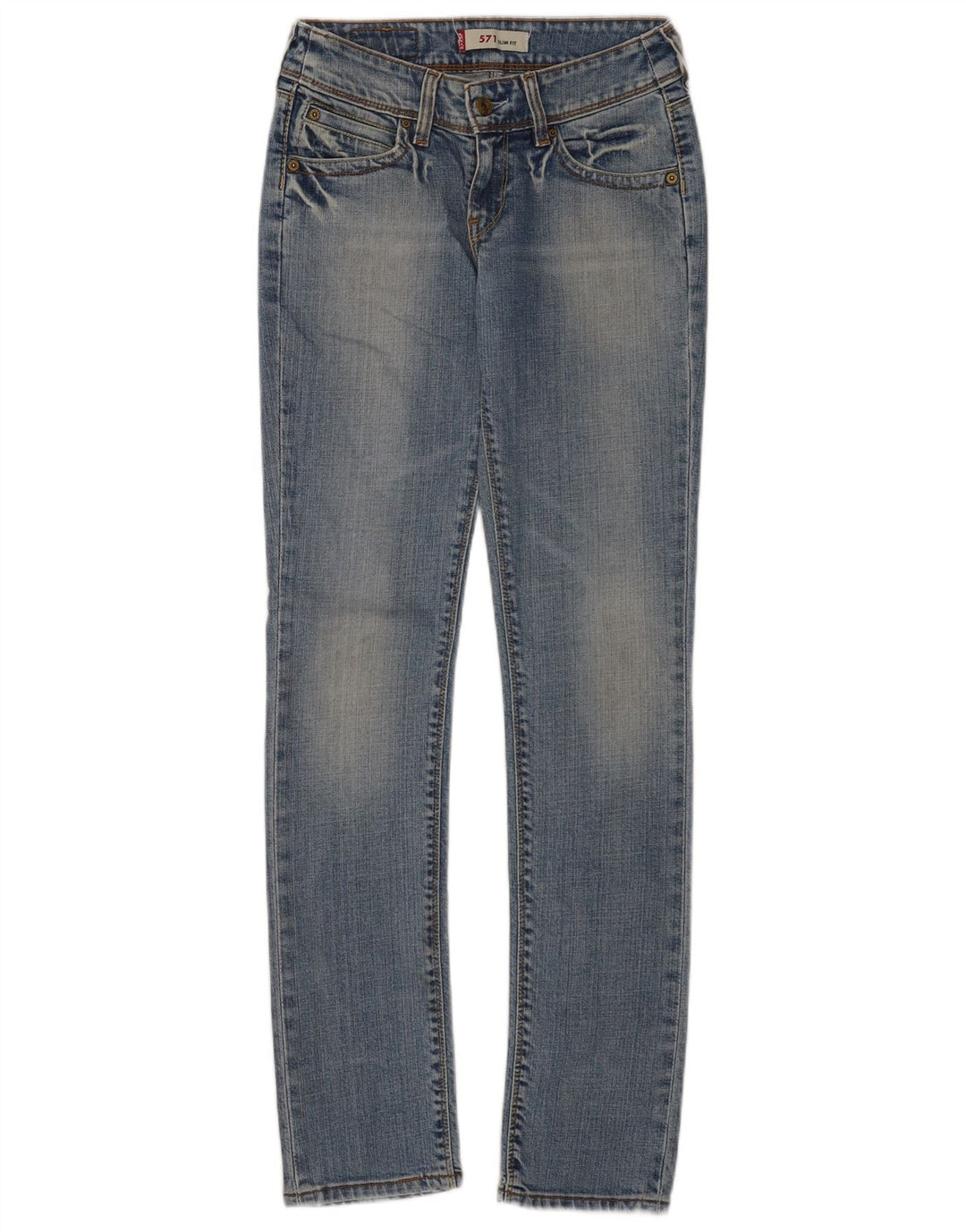 Levi's Dame 571 Slim Jeans W28 L34 Blå Bomuld