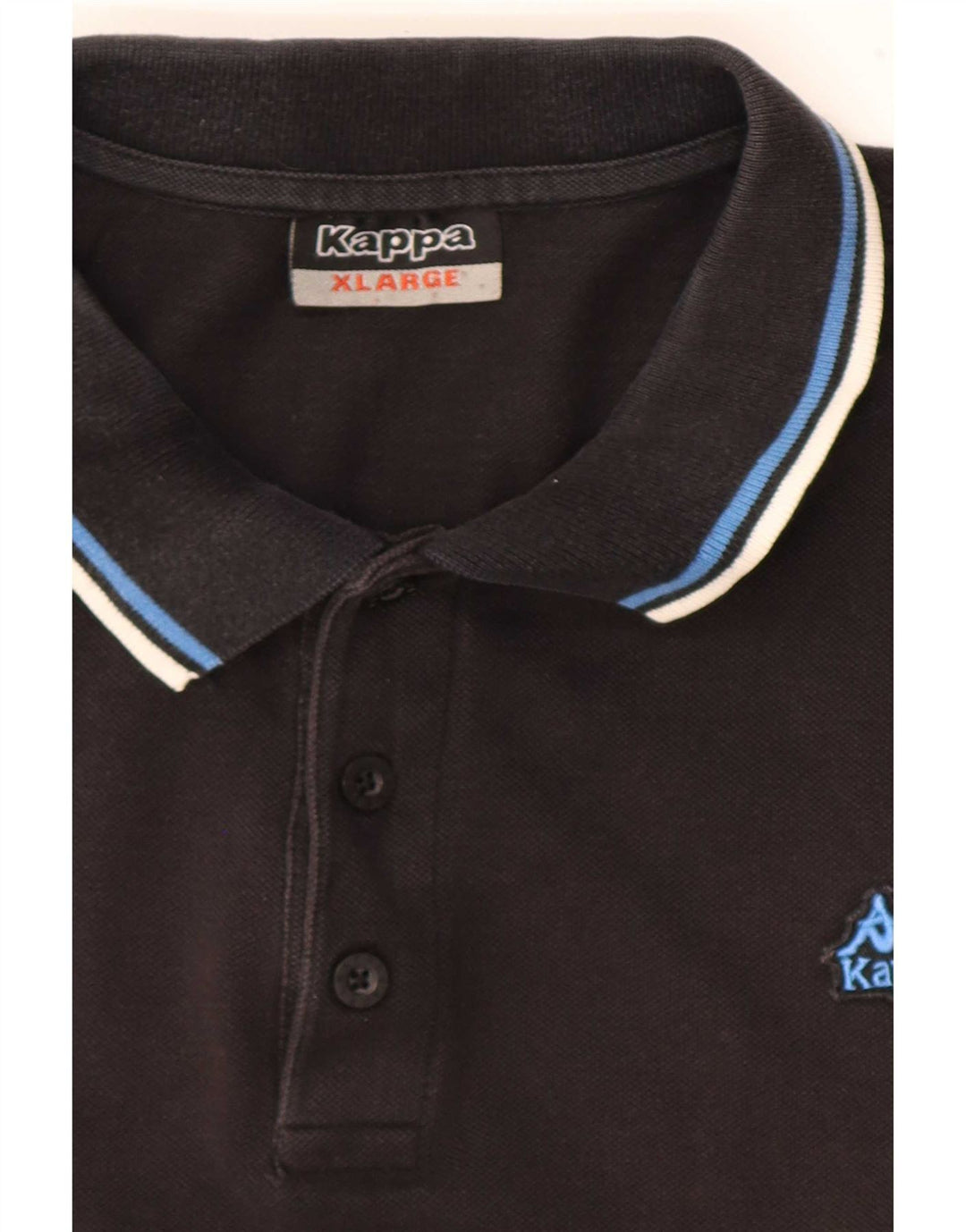 Kappa herre poloshirt XL sort stribet