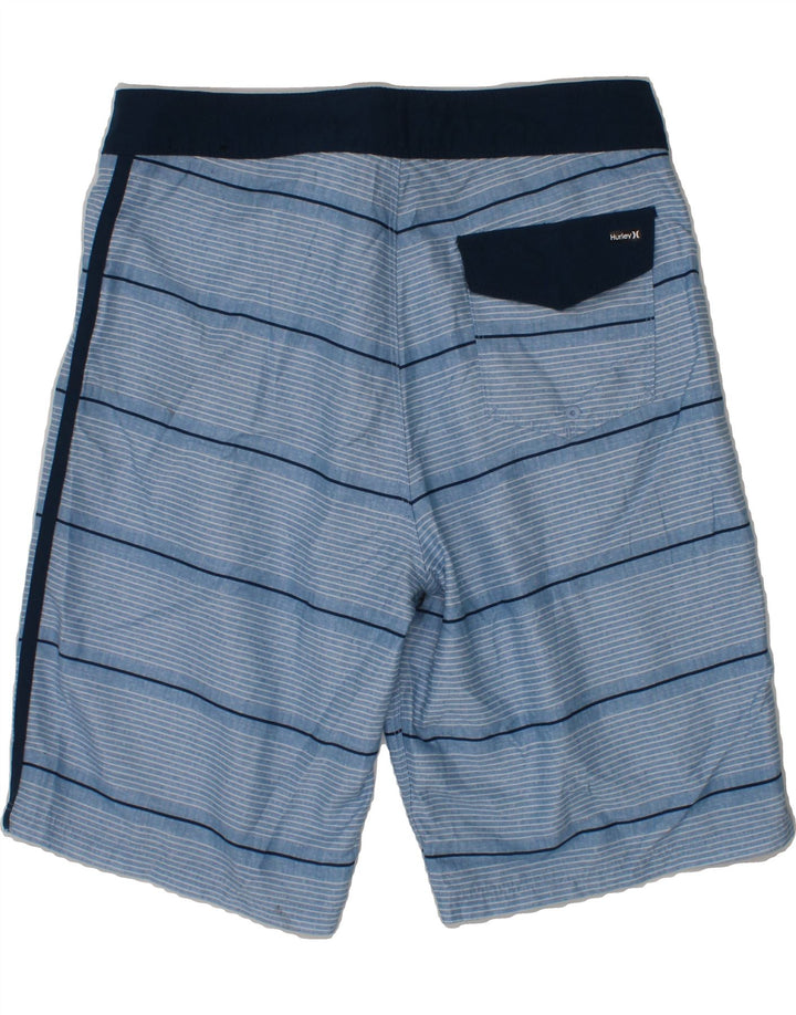 HURLEY Boys Swimming Shorts 13-14 Years  Blue Pinstripe Polyester Vintage Hurley and Second-Hand Hurley from Messina Hembry 