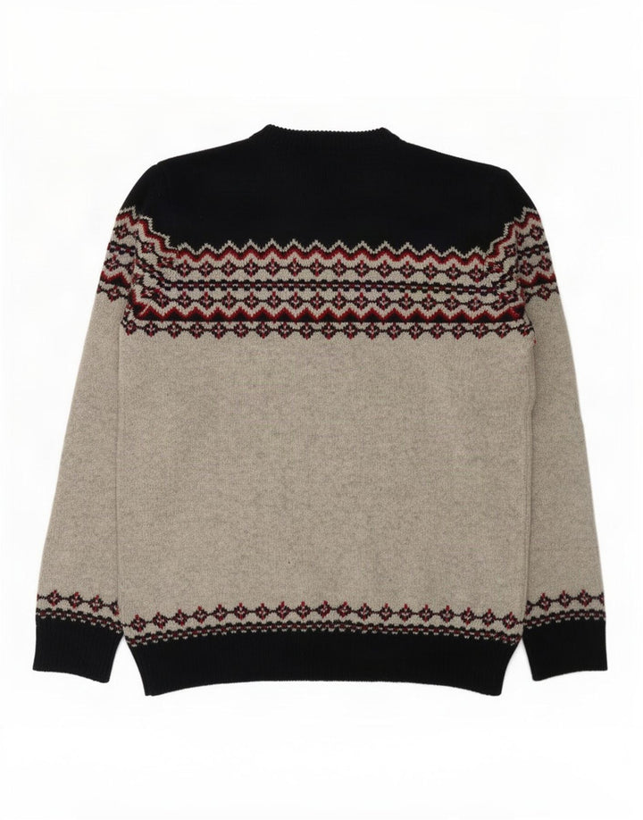 Marks & Spencer Herre sweater med rund hals, Medium Grey Fair Isle