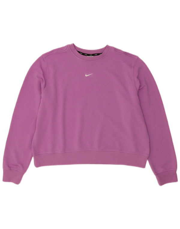 Nike Womens Dri Fit Oversized Sweatshirt Jumper UK 18 XL Purple Polyester