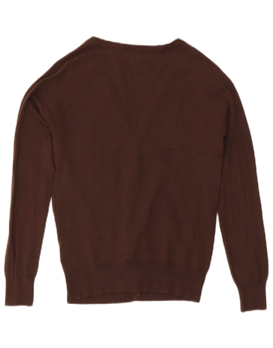 Zara Dame Cardigan Sweater UK 12 Medium Brun Bomuld