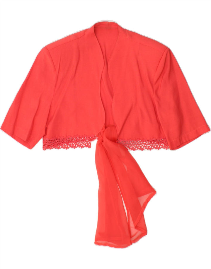 VINTAGE Womens Front Tie Bolero Top IT 42 Medium Red Viscose Vintage Vintage and Second-Hand Vintage from Messina Hembry 