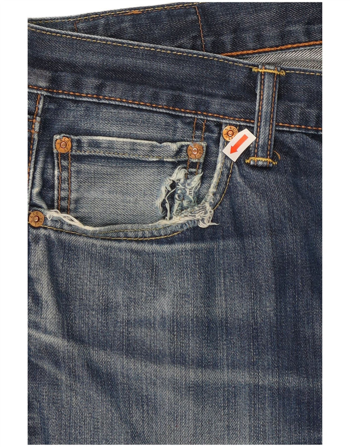 Levi's Herre 501 Distressed Straight Jeans W32 L32 Blå Bomuld