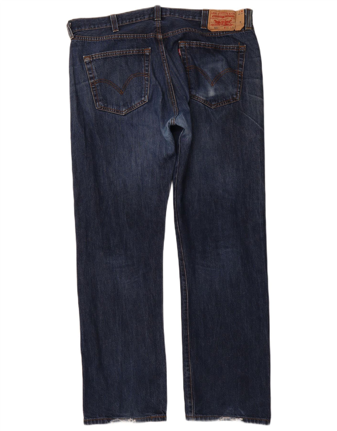 LEVI'S Herre 501 Straight Jeans W40 L34 Marineblå Bomuld
