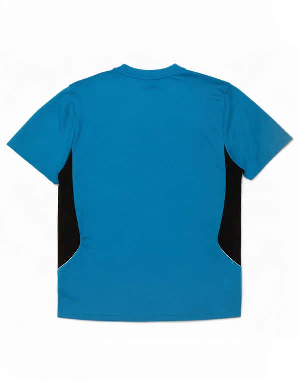 Adidas Mens Climalite T-Shirt Top Large Blue Colourblock Polyester