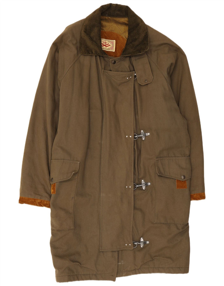 Lynlås Dame Oversized Duffel Coat UK 18 XL Khaki Bomuld