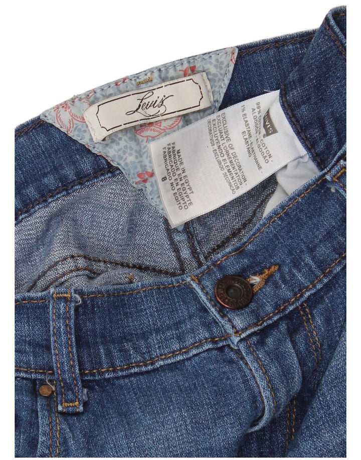 LEVI'S Dame Capri Jeans US 8 Medium W30 L20 Blå Bomuld