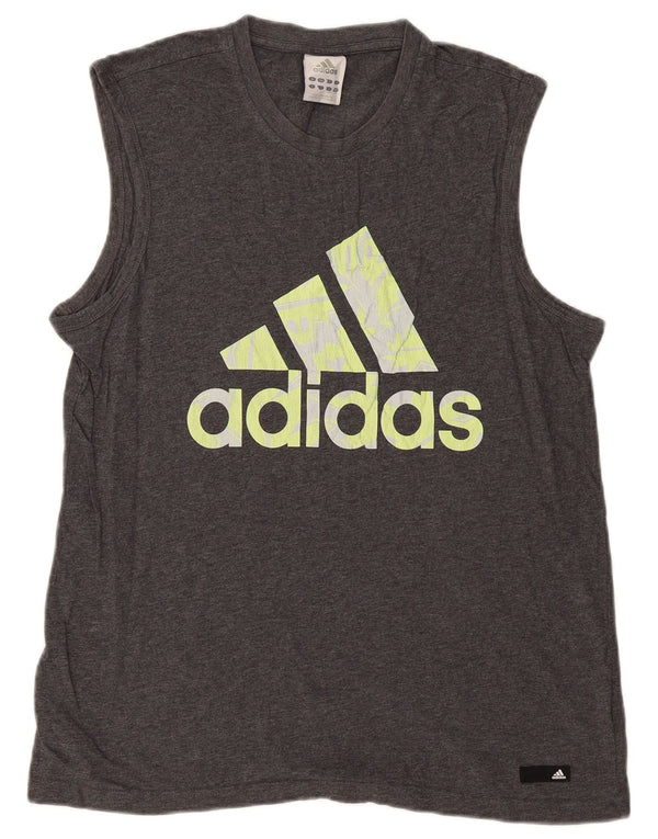 Adidas Mens Graphic Vest Top Large Grey Cotton