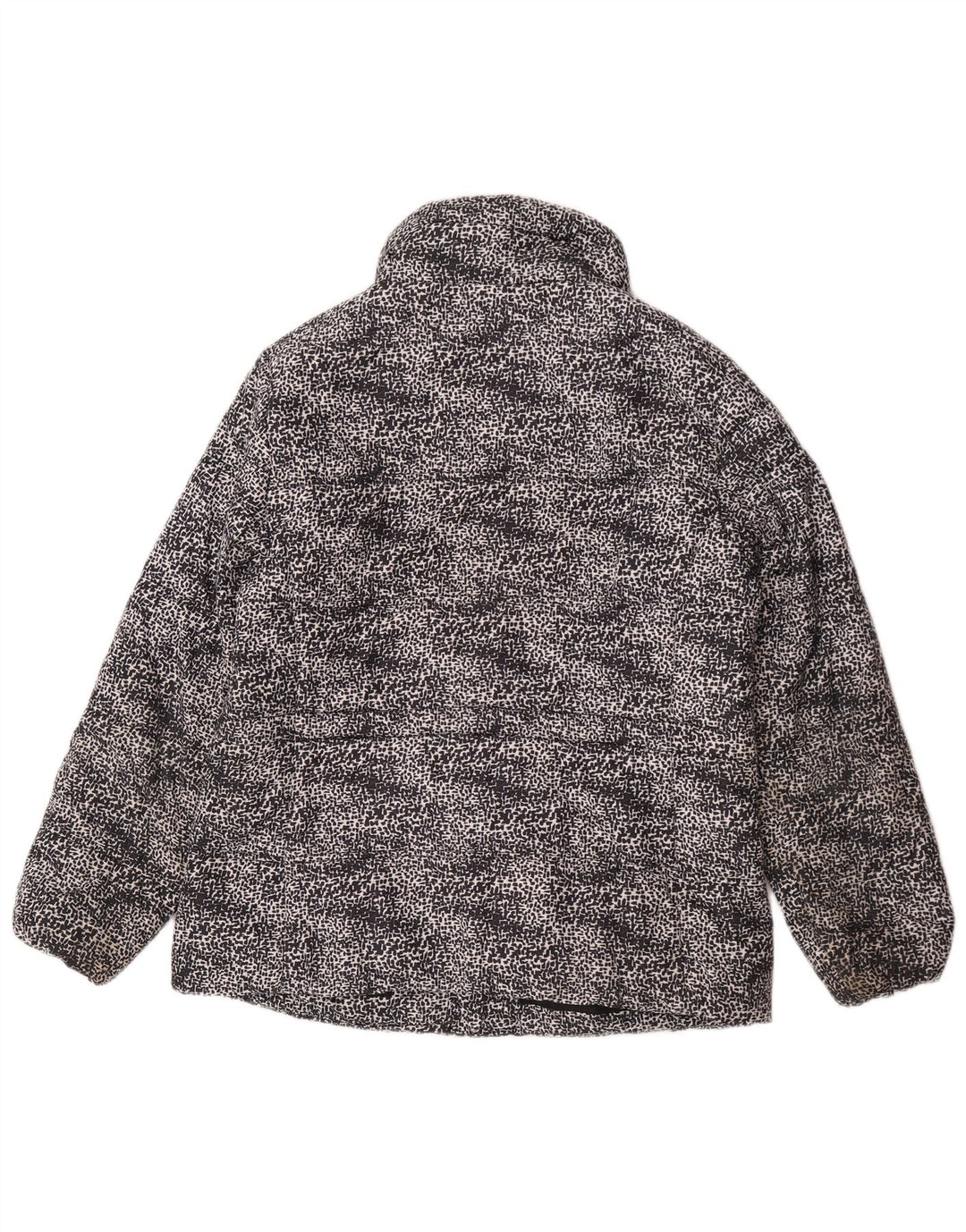 Marks & Spencer Polstret jakke til kvinder UK 14 Stor sort plettet polyester