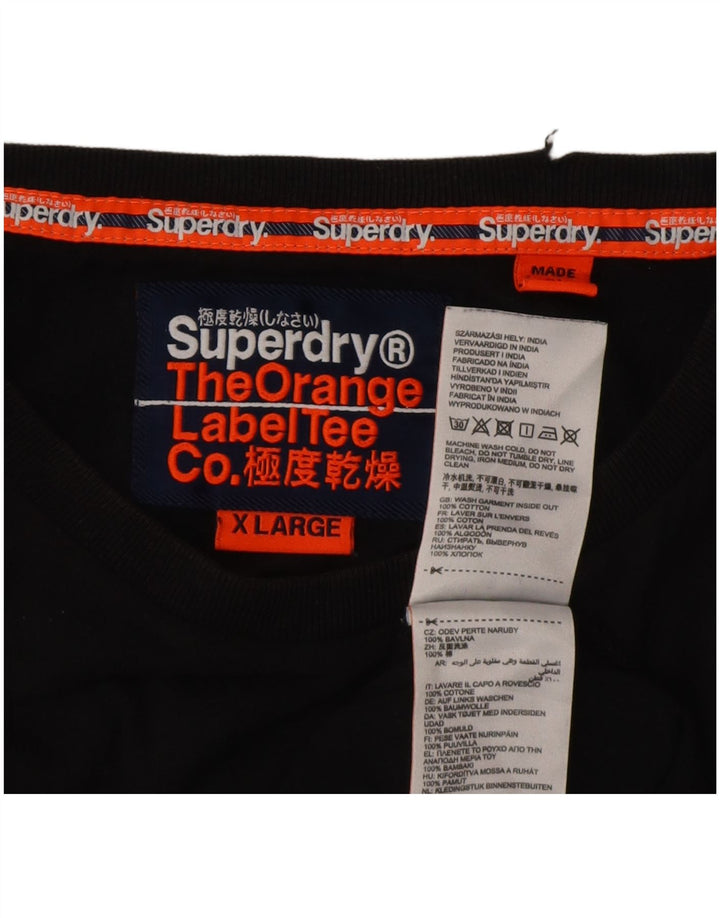 Superdry T-shirt top til mænd XL sort bomuld