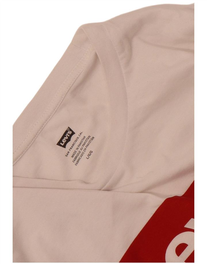 Levi's Herre Grafisk T-Shirt Top Stor Hvid