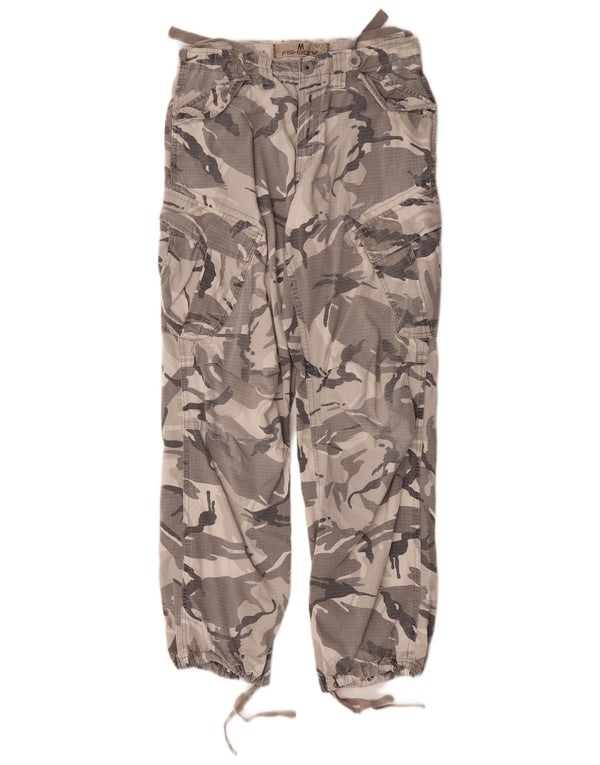 Fishbone Joggers til mænd Cargo Bukser Medium W32 L31 Grå Camouflage Bomuld