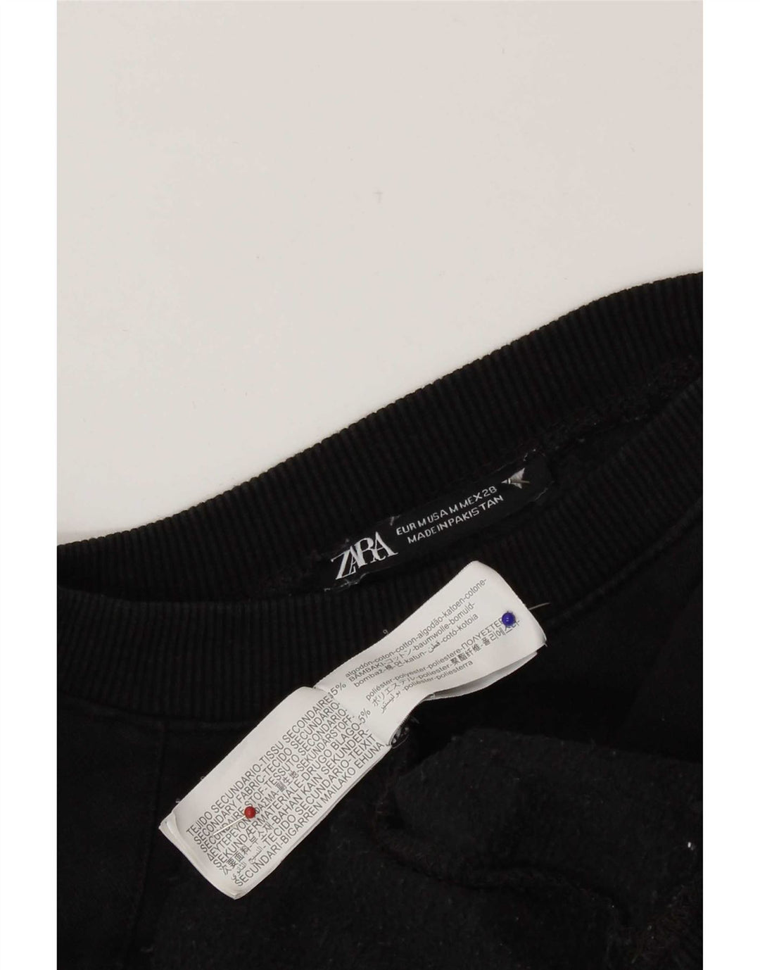 Zara Womens Crop Oversized Sweatshirt Jumper UK 14 Medium Sort Bomuld
