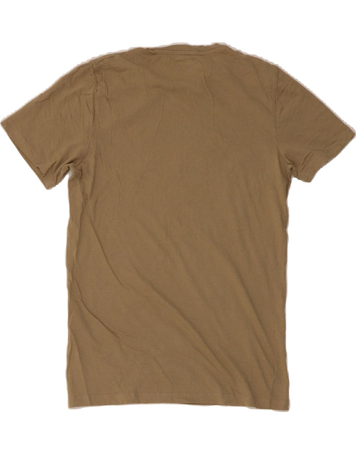 JACK & JONES Mens Graphic T-Shirt Top Small Khaki Cotton Vintage Jack & Jones and Second-Hand Jack & Jones from Messina Hembry 