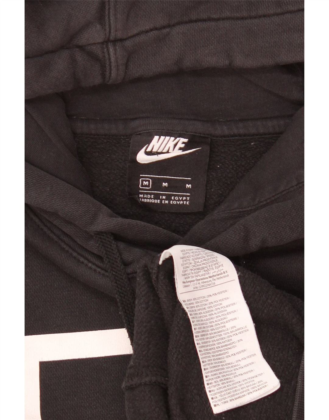 Nike grafisk hættetrøje til mænd mellem sort bomuld