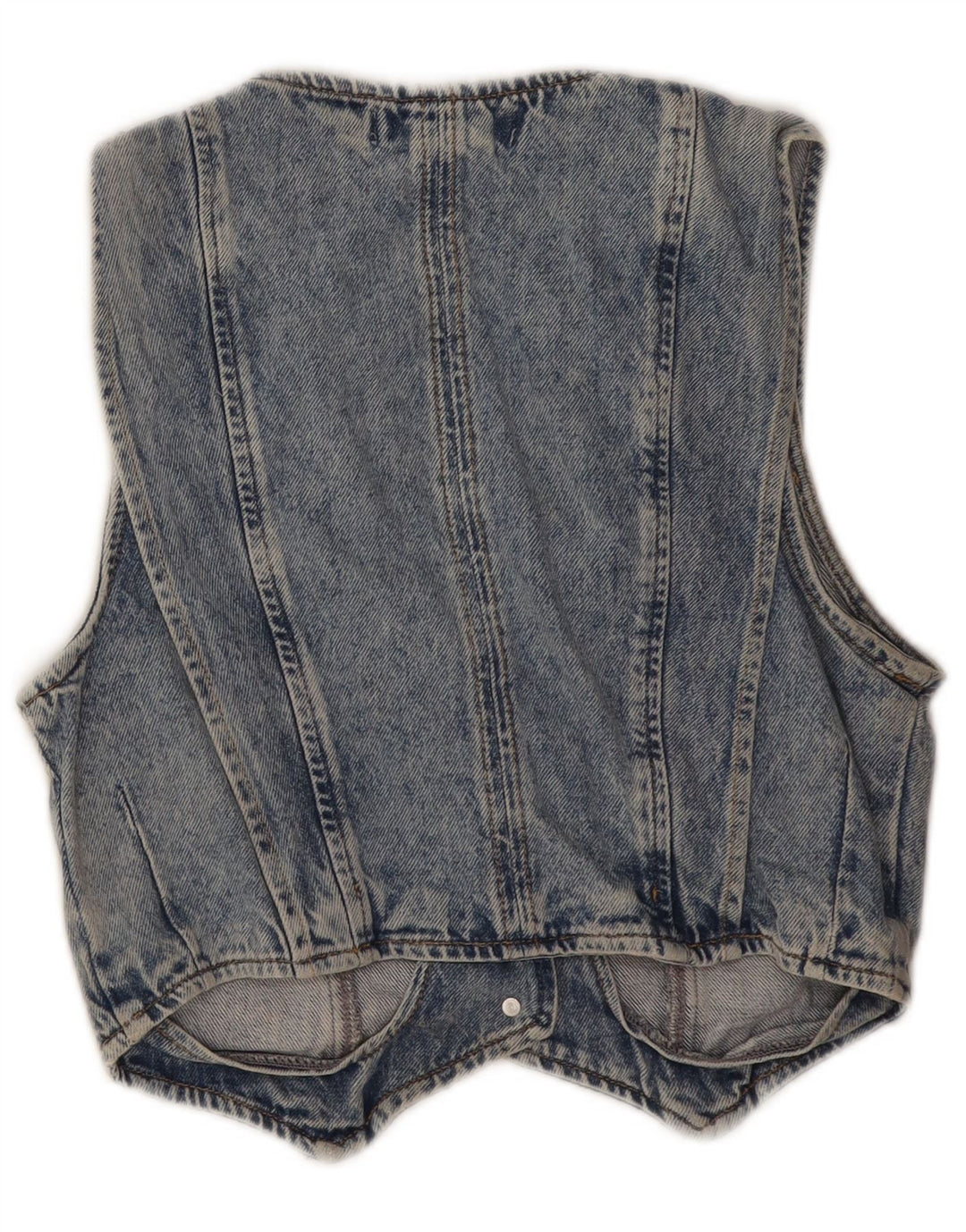 Zara Dame Denim Vest UK 10 Lille Blå Bomuld