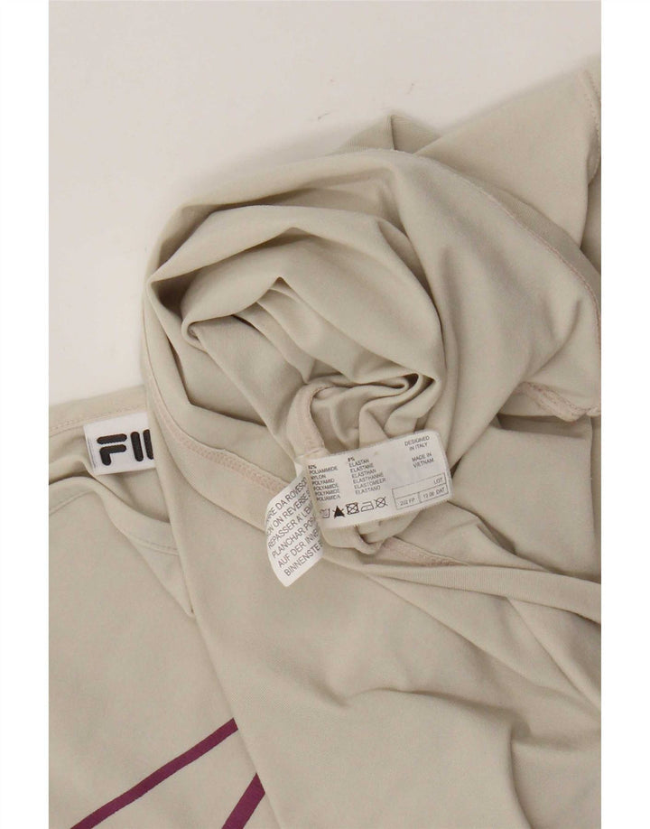 Fila Womens Crop Cami Top UK 14 Stor Beige Polyamid
