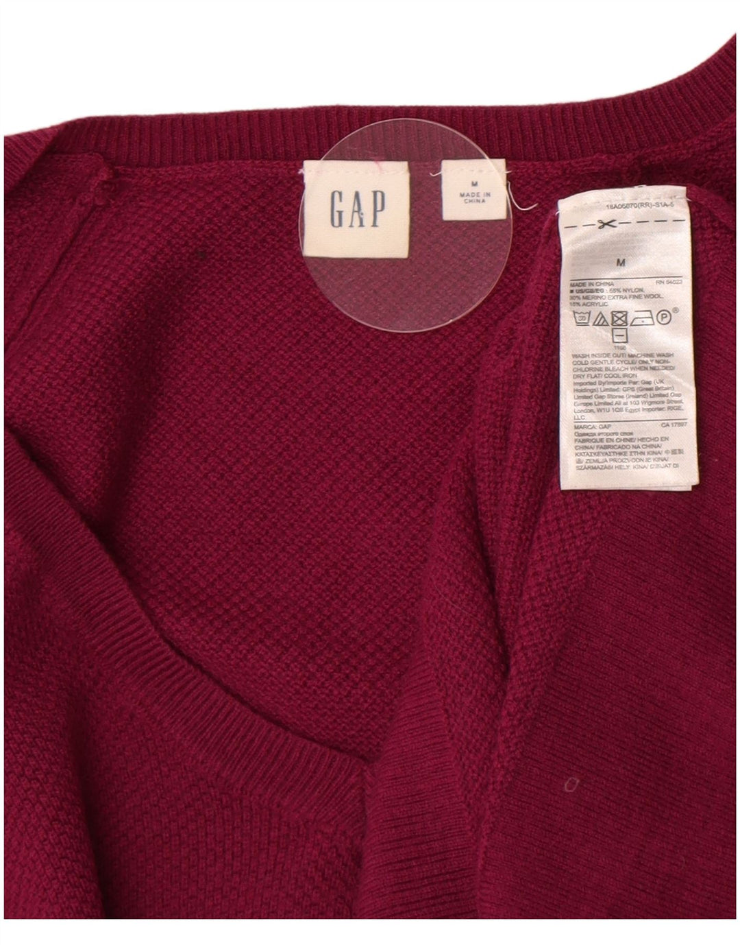 Gap Dame V-hals sweater UK 14 Medium Lilla Nylon
