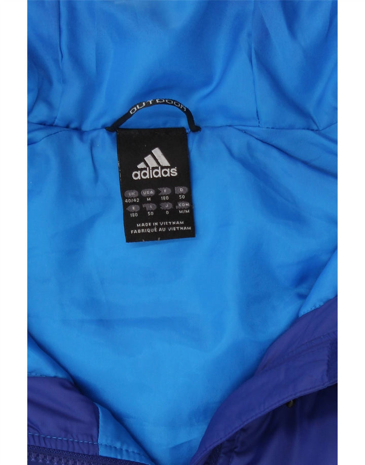 Adidas Herre hættepolstret jakke UK 40/42 Medium Blue Colourblock