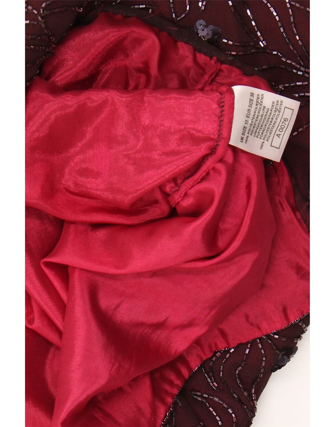 VINTAGE Kvinders Ærmeløs Skede Kjole UK 12 Medium Burgundy Floral