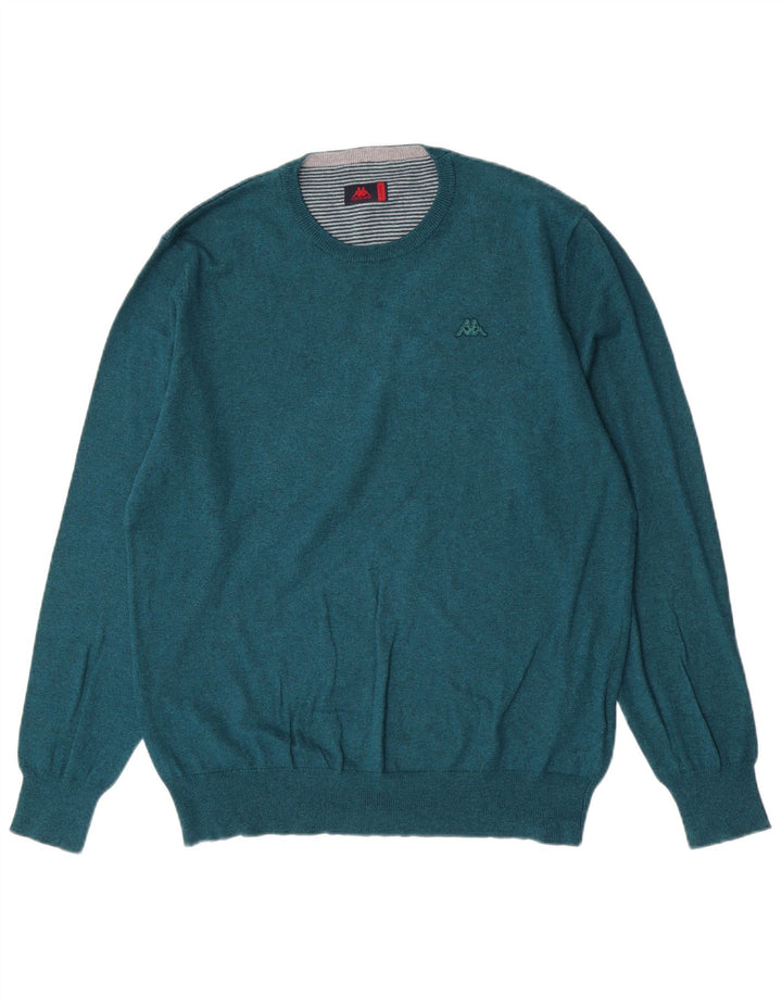 Kappa herre sweater med rund hals XL grøn bomuld