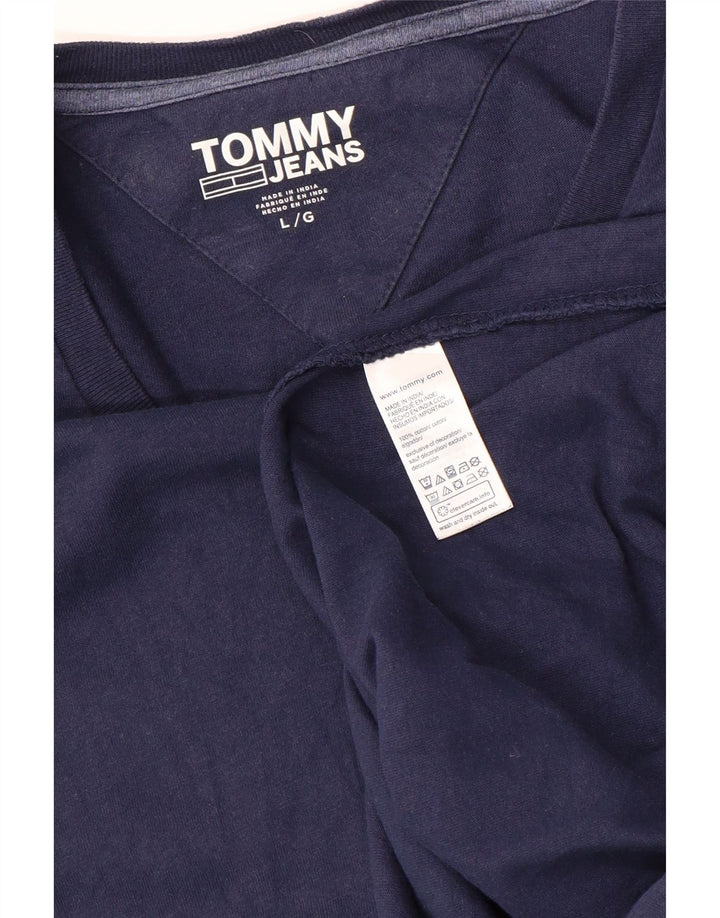 Tommy Hilfiger Herre Grafisk Top Langærmet Stor Navy Blue Colourblock