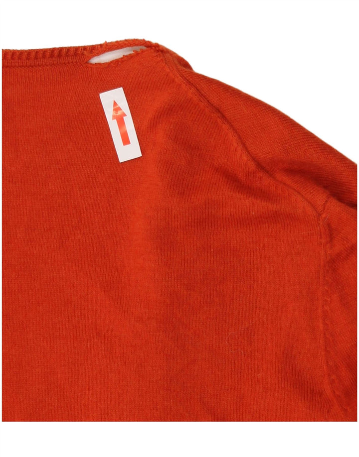 Massimo Dutti Dame Asymmetrisk Åben Cardigan Sweater UK 14 Medium Orange