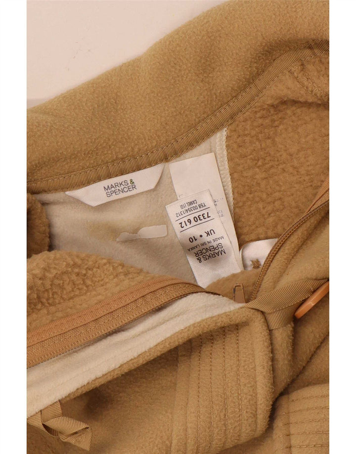 Marks & Spencer Dame Oversized Fleecejakke UK 10 Small Beige Polyester