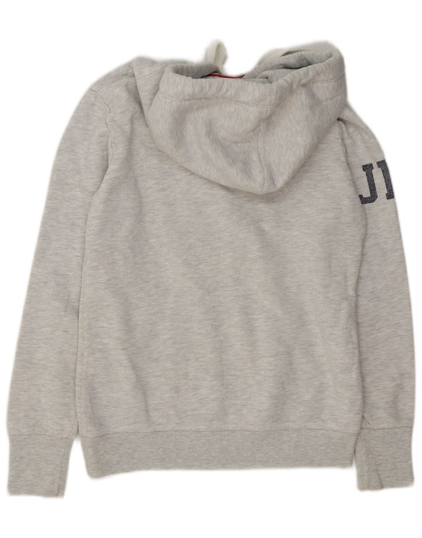 Superdry grafisk hættetrøje til kvinder UK 12 Medium Grey Flecked Bomuld